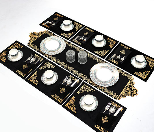 Luxury Black Velvet Runner Set β Perfect for Modern Dining Tables 8/6/4 pcs Set's