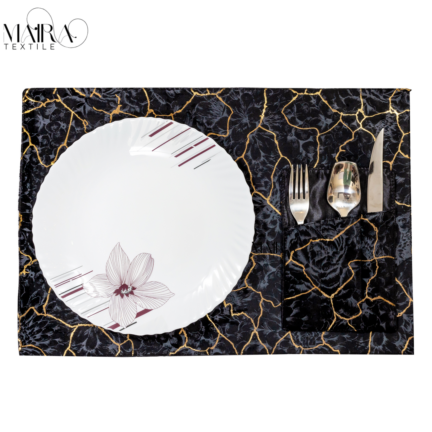Black Majestic Bonanza Obsidian Crackle DinningTable Set