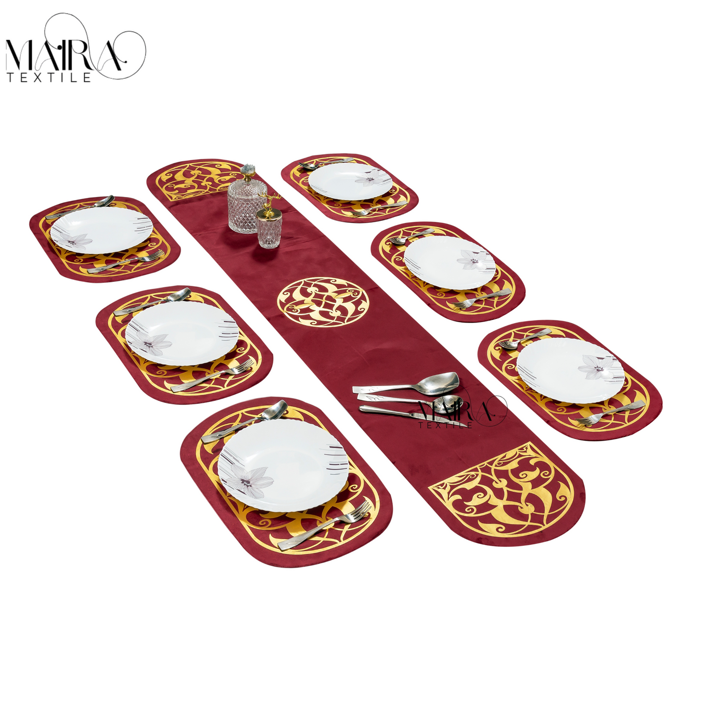 Majestic Bonanza Scarlet Maroon Table Set Dinning Set