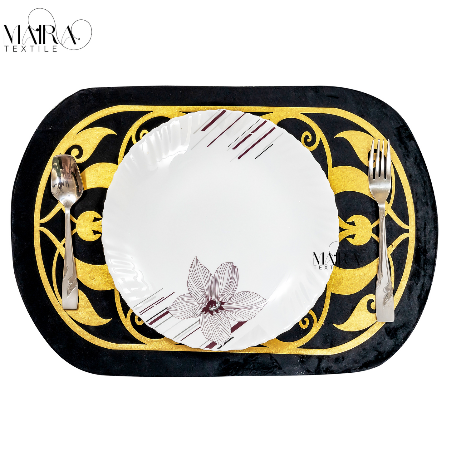 Regal Crest Charcoal Gold Table Set
