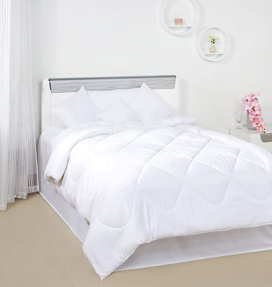 300 GSM Macrofibre Queen Size Warm Duvet Winter Quilt Comforter Blanket Razai Warm Sleep (90x100-inch/2.28x2.54 Metres, White)