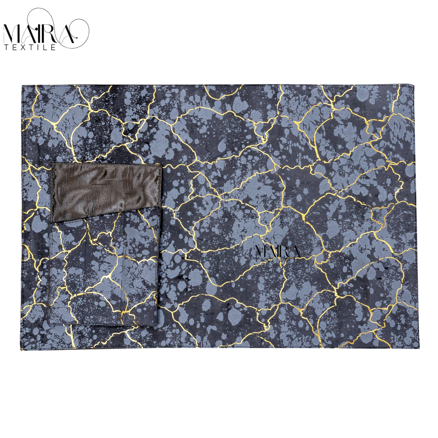 Marble Vein Charcoal Gold Table Set