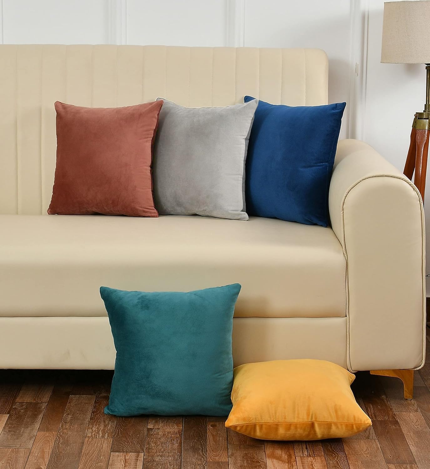 Pack Of 5 Plain Velvet Cushion Cover