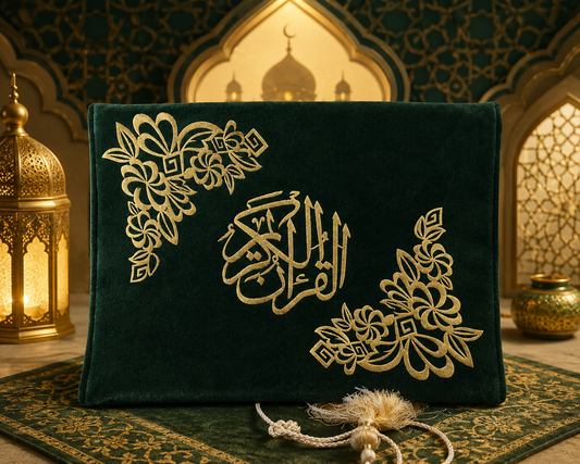 Luxury Quran Cover | Islamic Ghilaf | Premium Juzdan for Holy Quran