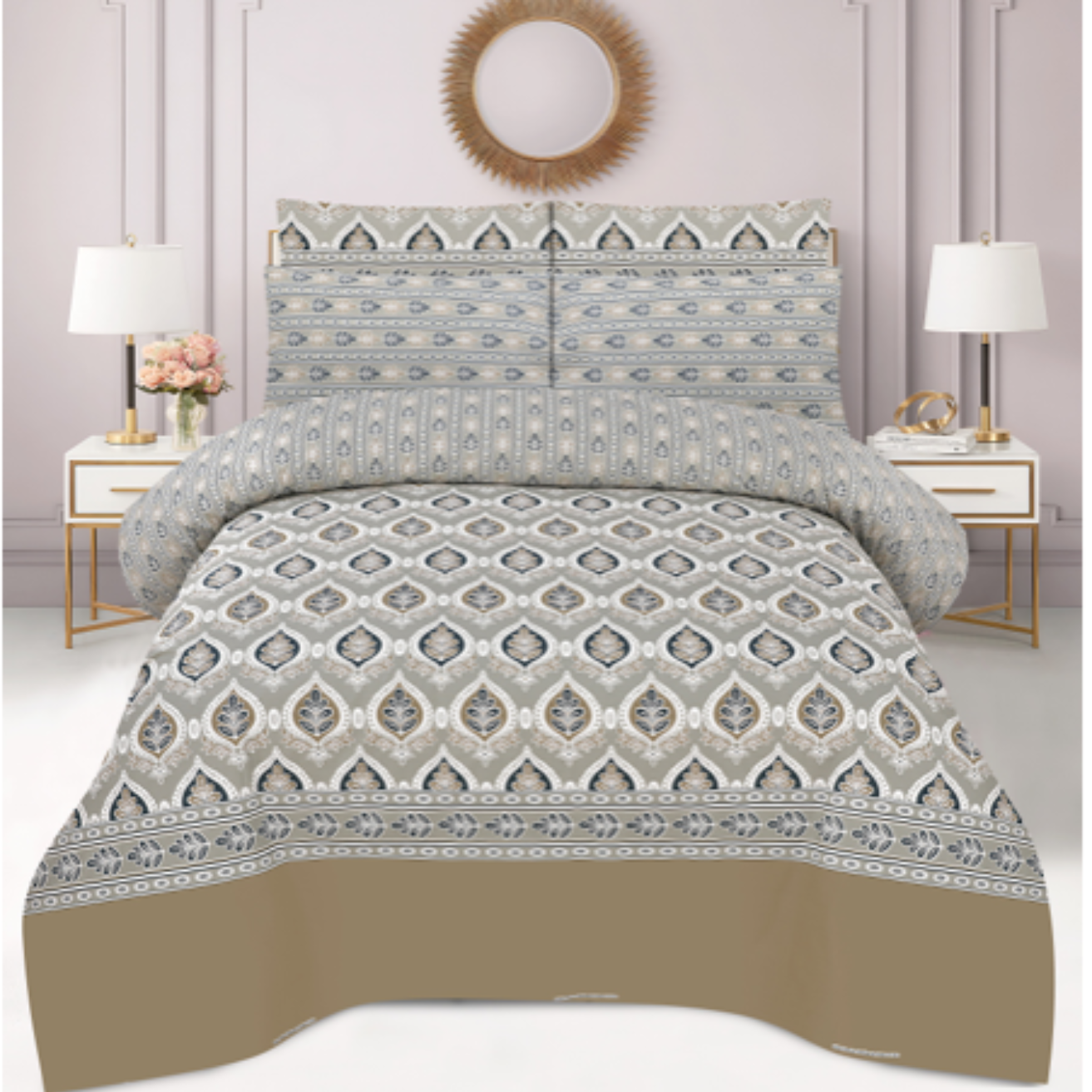 Luxury Cotton Bedsheet Set for King Size Bed