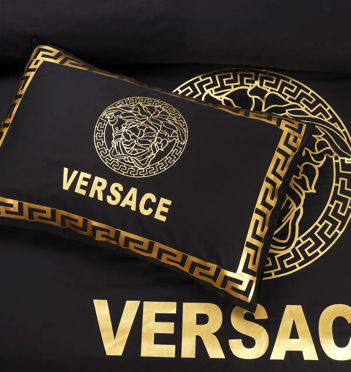 Black And Golden Versace Duvet Cover Set