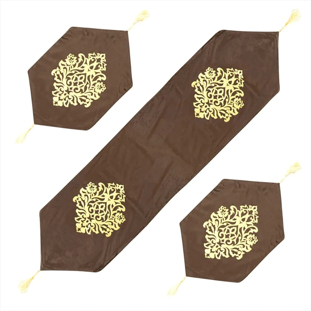 Velvet & Silk Table Runner 3pcs set Center And Side Table Set