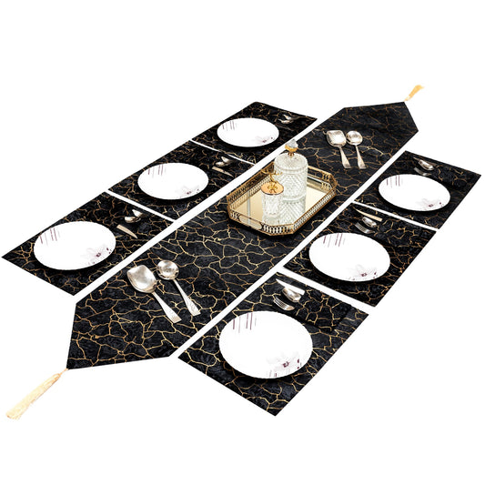 Velvet Majestic Tapestry Noir Black Table Set