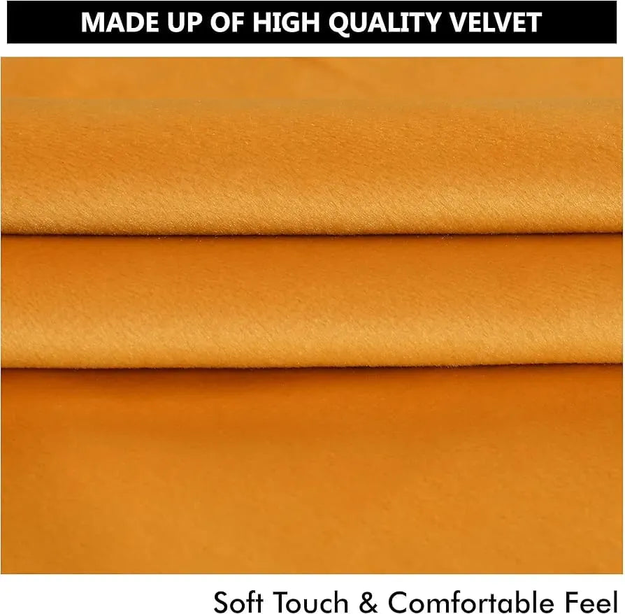 Velvet Fabric Plain Cushion Cover (Yellow)