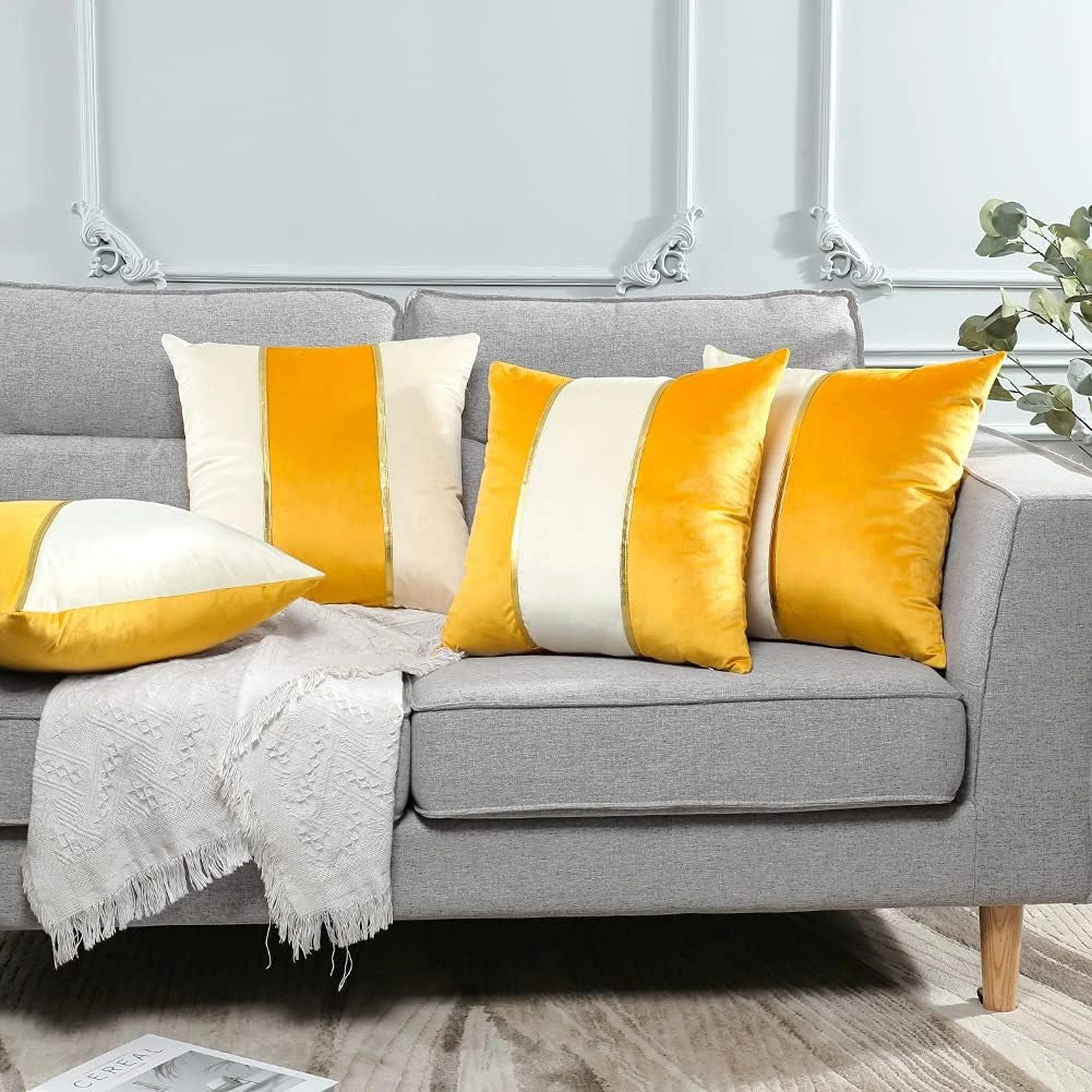 Double colour velvet cushion cover