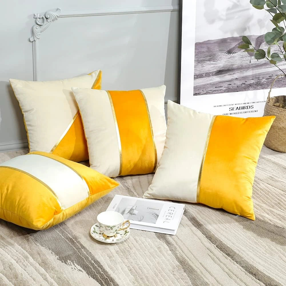 Double colour velvet cushion cover
