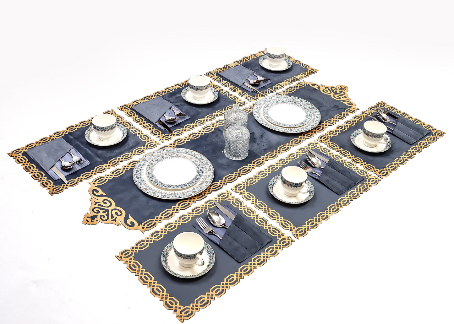 Elegant Grey Table Runner Set (8/6/4 Pieces) – New Collection