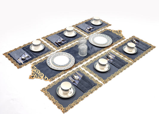 Elegant Grey Table Runner Set (8/6/4 Pieces) – New Collection