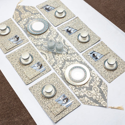 Rustic Linen Damask Set
