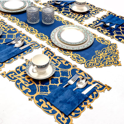 Classic Blue Dining Table Runner Set 8/6/4 pcs– New Arrival 2026