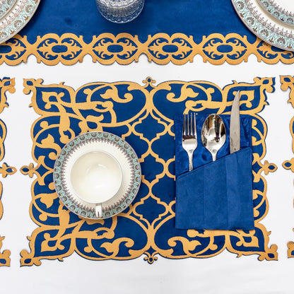Classic Blue Dining Table Runner Set 8/6/4 pcs– New Arrival 2026