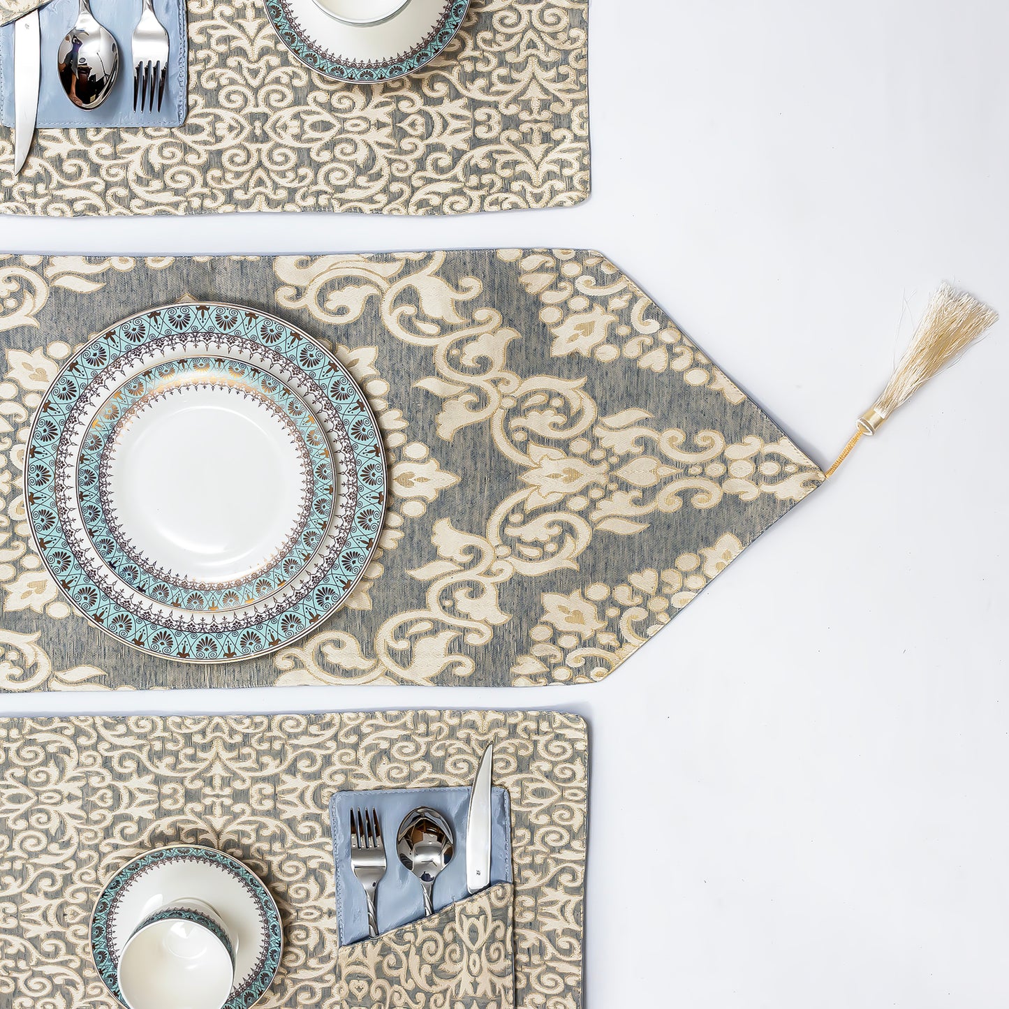 Rustic Linen Damask Set