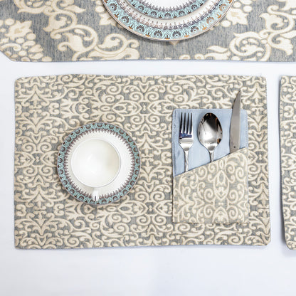 Rustic Linen Damask Set
