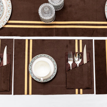 Grey Velvet Table Runner Set – Premium Home Décor Collection