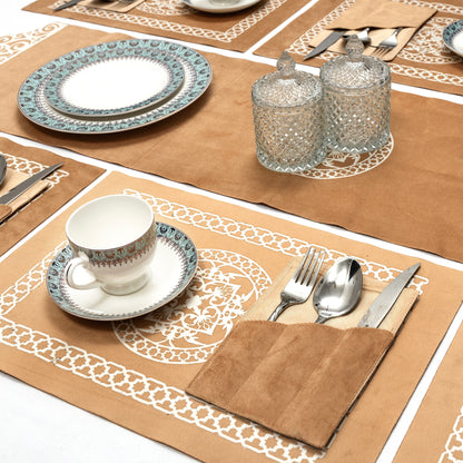 Modern Gold Dining Table Runner Set – Available in 4, 6 & 8 Pcs Set's