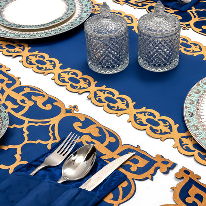 Classic Blue Dining Table Runner Set 8/6/4 pcs– New Arrival 2026