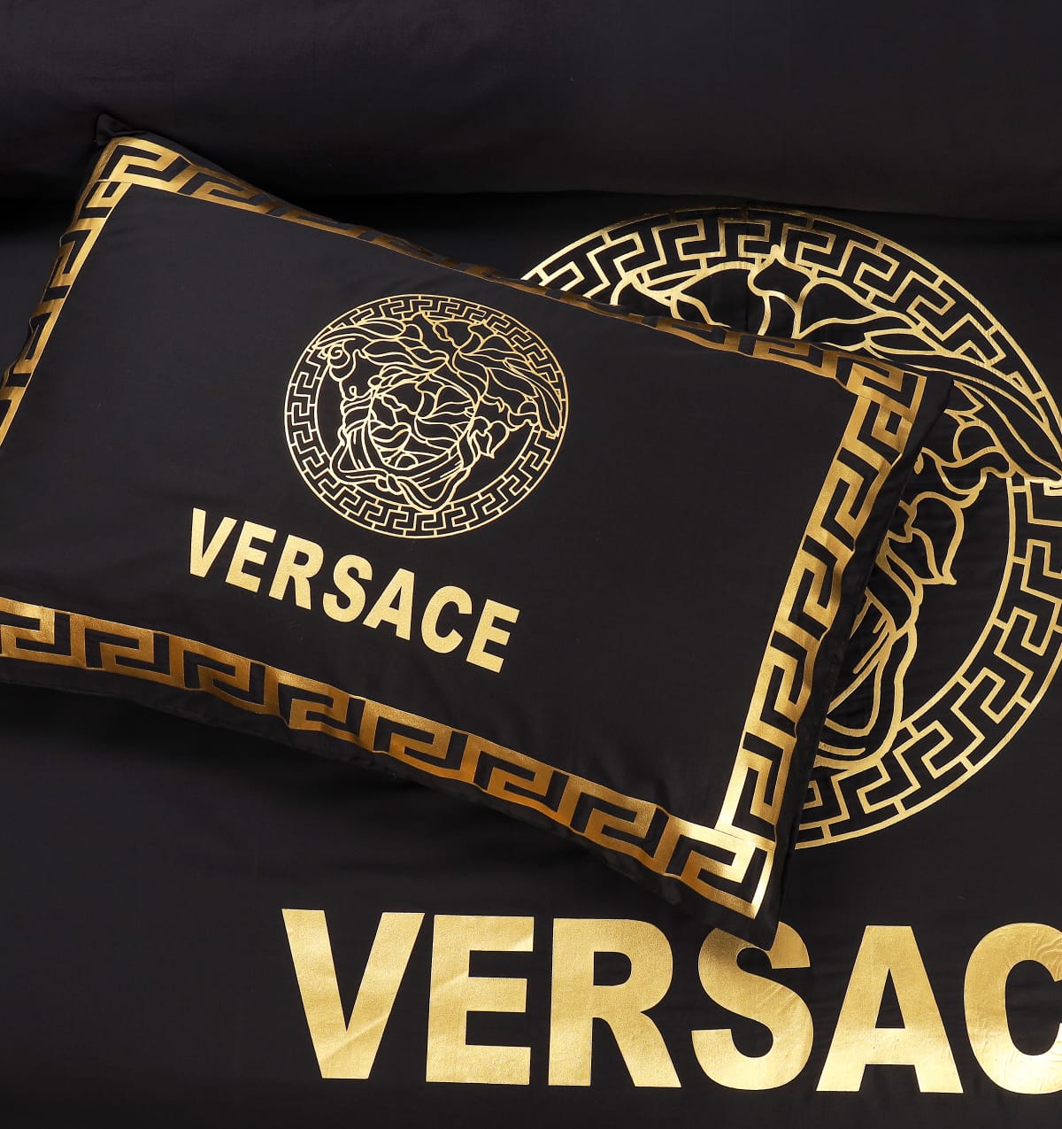 Luxury Black & Golden Duvet / Razai Cover Set – 8 Pieces (Laser Work)