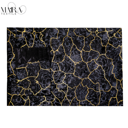 Black Majestic Bonanza Obsidian Crackle  DinningTable Set