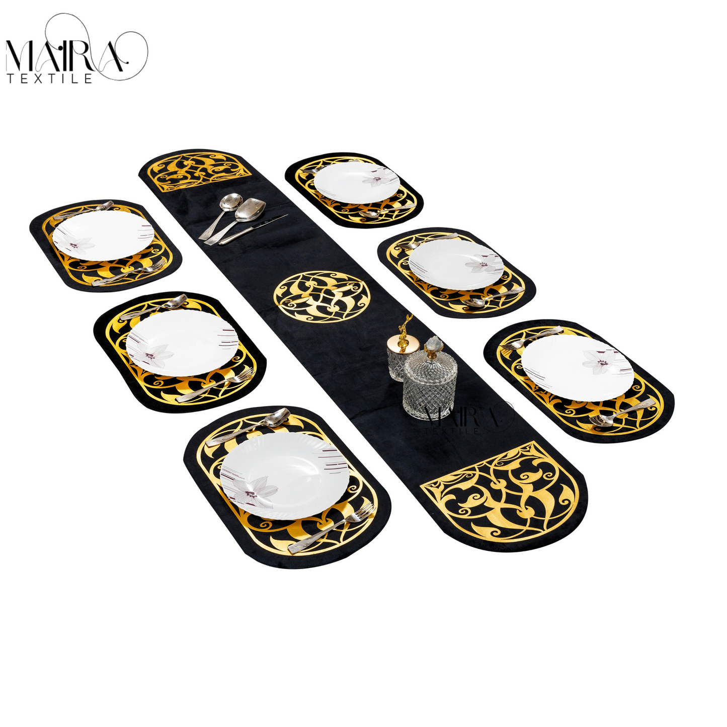 Regal Crest Charcoal Gold Table Set