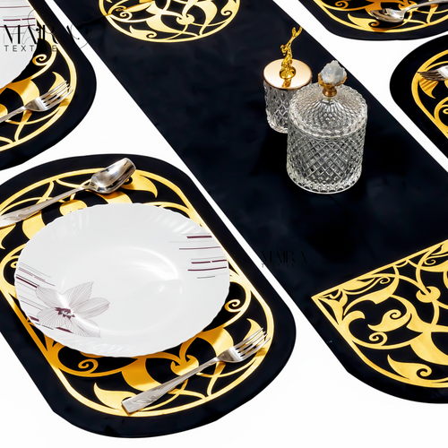 Regal Crest Charcoal Gold Table Set
