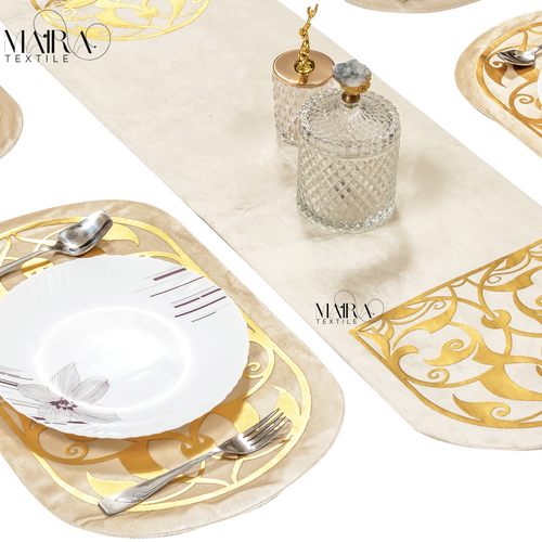 Imperial Pearl Sand Gold Table Set