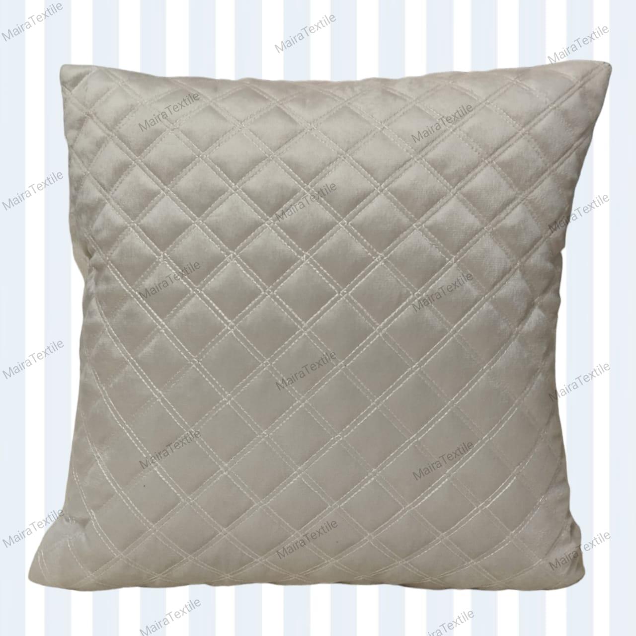 WHITE QUILTED CUSHION COVER - Maira Textile