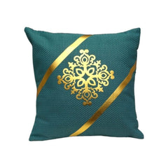 Jute Cushion Cover 16×16 Inches Laser Applique Work - Maira Textile