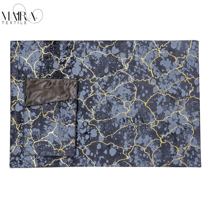 Marble Vein Charcoal Gold Table Set