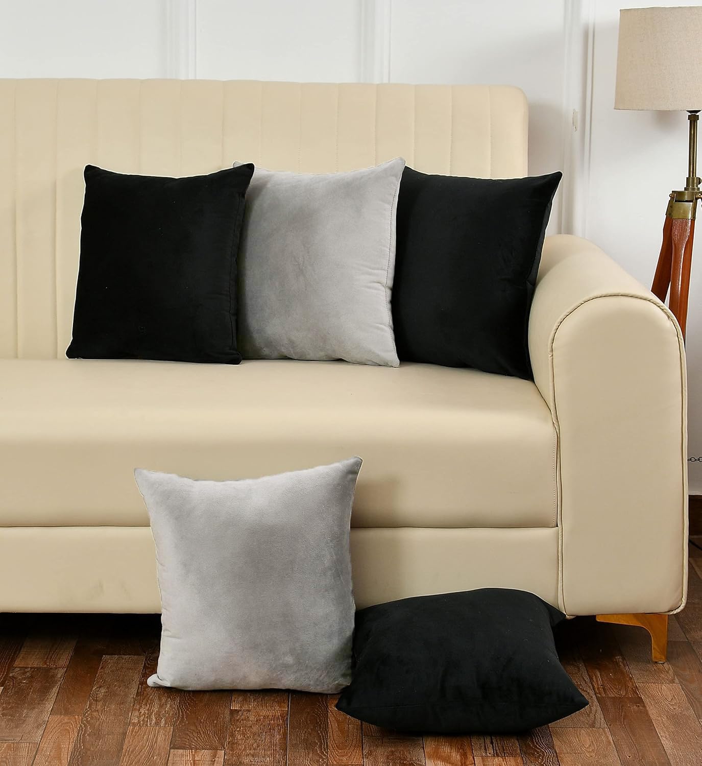 Pack Of 5 Plain Velvet Cushion Cover