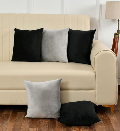 Pack Of 5 Plain Velvet Cushion Cover