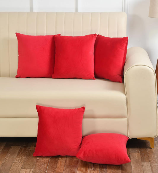Pack Of 5 Plain Velvet Cushion Cover