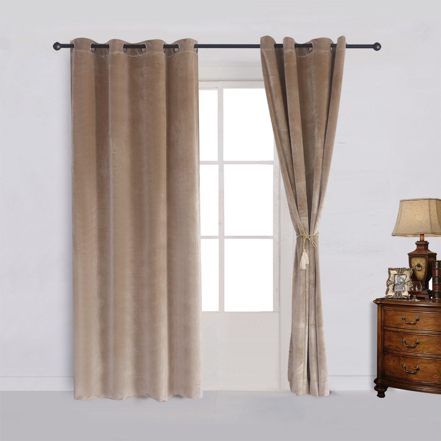 Skin Luxury Laser Work Curtains With Velvet Fabrics Each Panel Size 52×90 Inches - Maira Textile