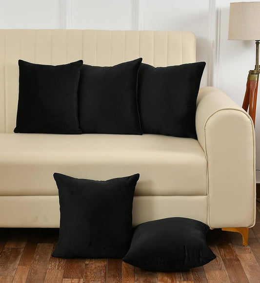 Pack Of 5 Plain Velvet Cushion Cover