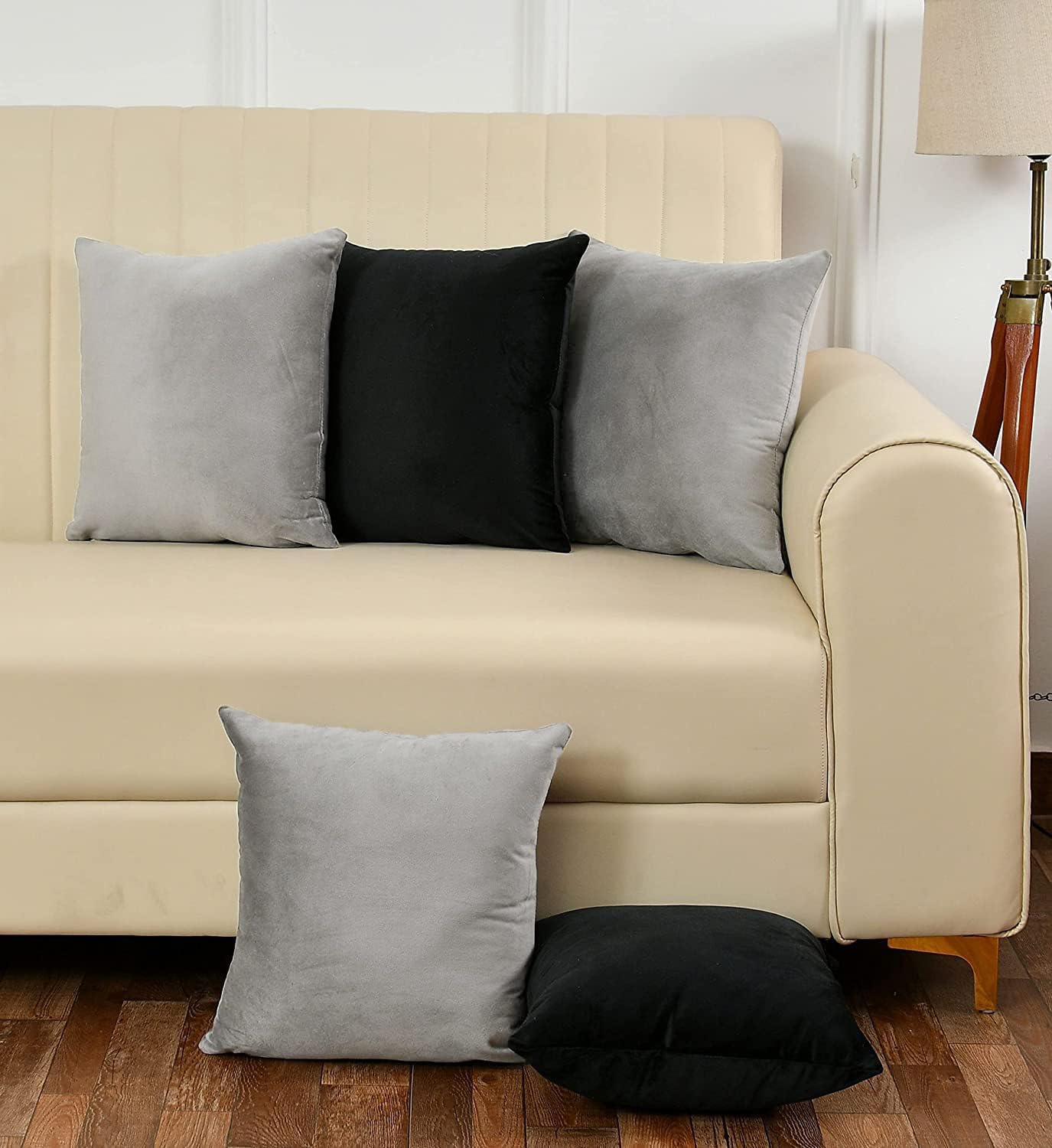 Pack Of 5 Plain Velvet Cushion Cover