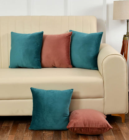 Pack Of 5 Plain Velvet Cushion Cover