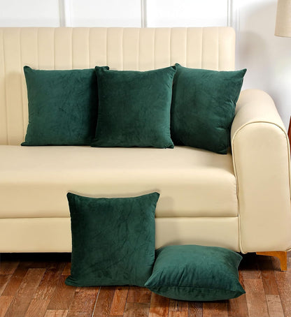 Pack Of 5 Plain Velvet Cushion Cover