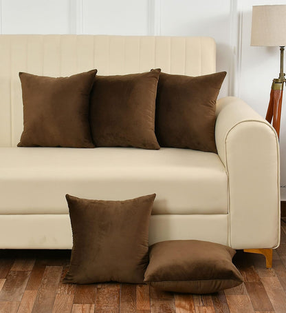 Pack Of 5 Plain Velvet Cushion Cover
