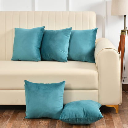 Pack Of 5 Plain Velvet Cushion Cover