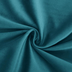 Teal Luxury Laser Work Curtains With Velvet Fabrics Each Panel Size 52×90 Inches - Maira Textile