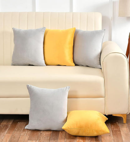 Pack Of 5 Plain Velvet Cushion Cover
