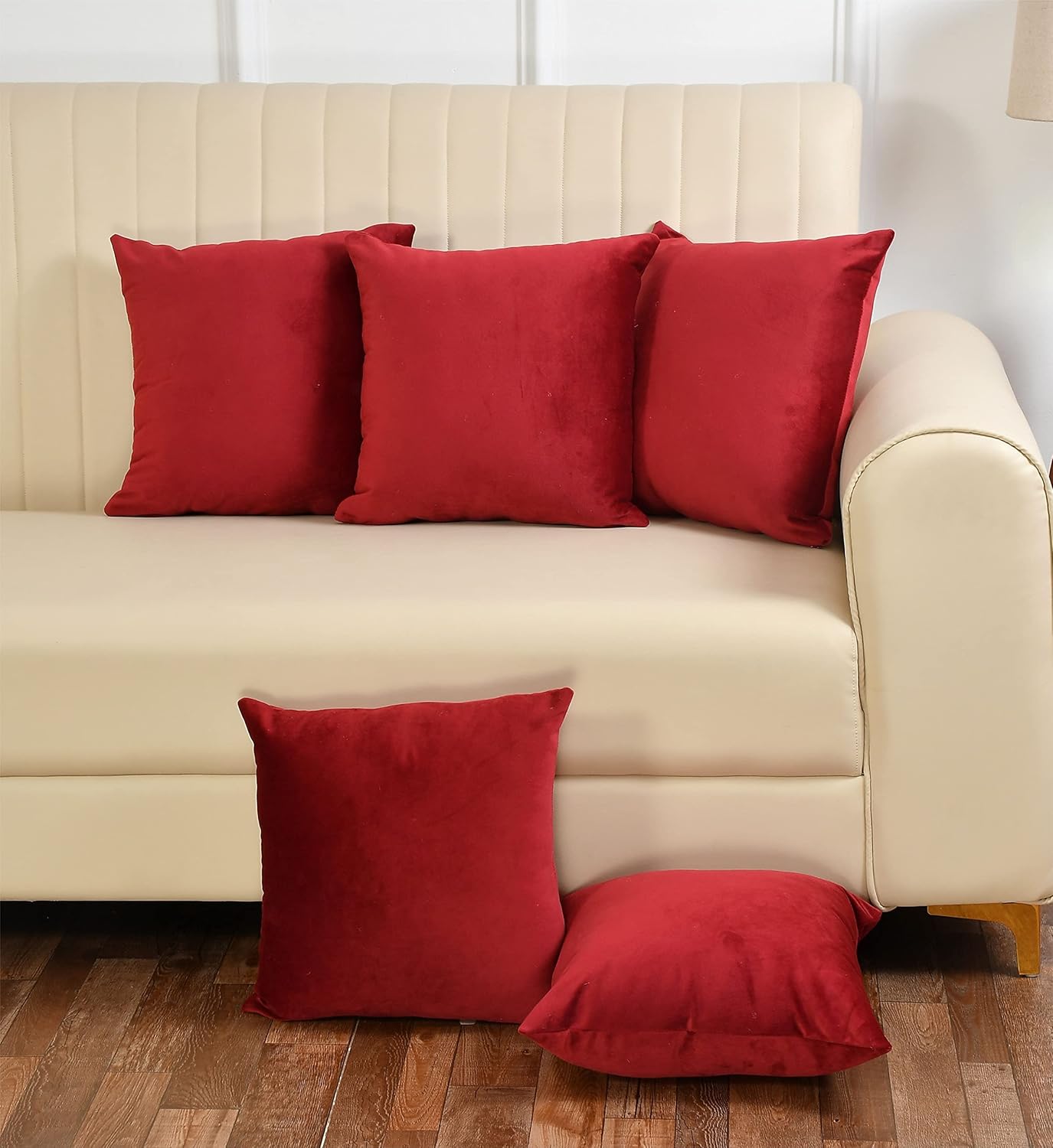 Pack Of 5 Plain Velvet Cushion Cover