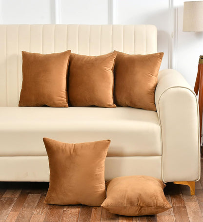 Pack Of 5 Plain Velvet Cushion Cover