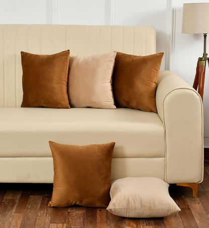 Pack Of 5 Plain Velvet Cushion Cover
