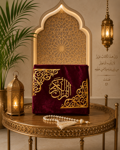 Luxury Quran Cover | Islamic Ghilaf | Premium Juzdan for Holy Quran