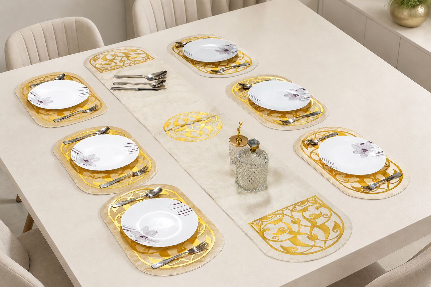 Ivory Regal Filigree Set velvet